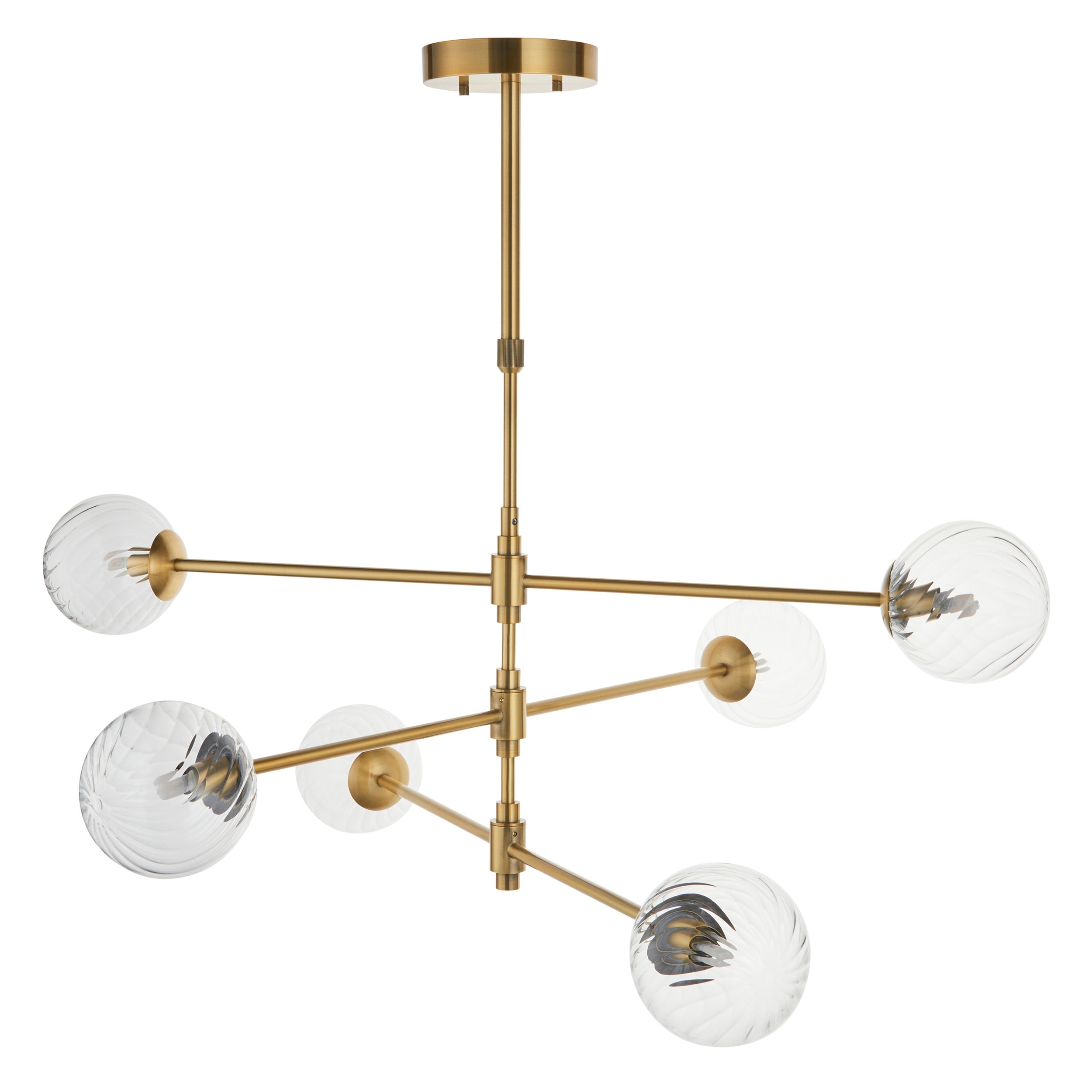 Amos Buckland 6 Light Pendant Brushed Brass