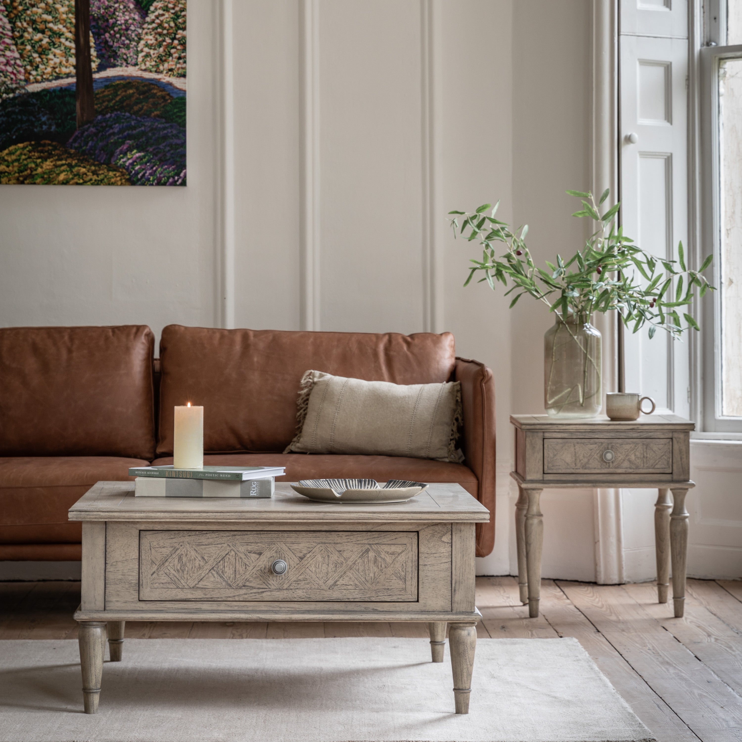 Amos Rustique 1 Drawer Side Table