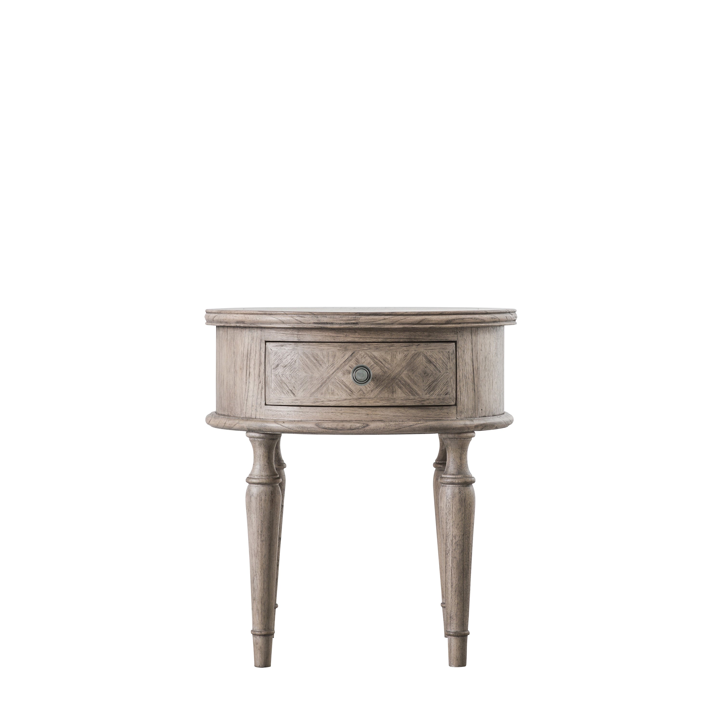 Amos Rustique Round 1 Drawer Side Table