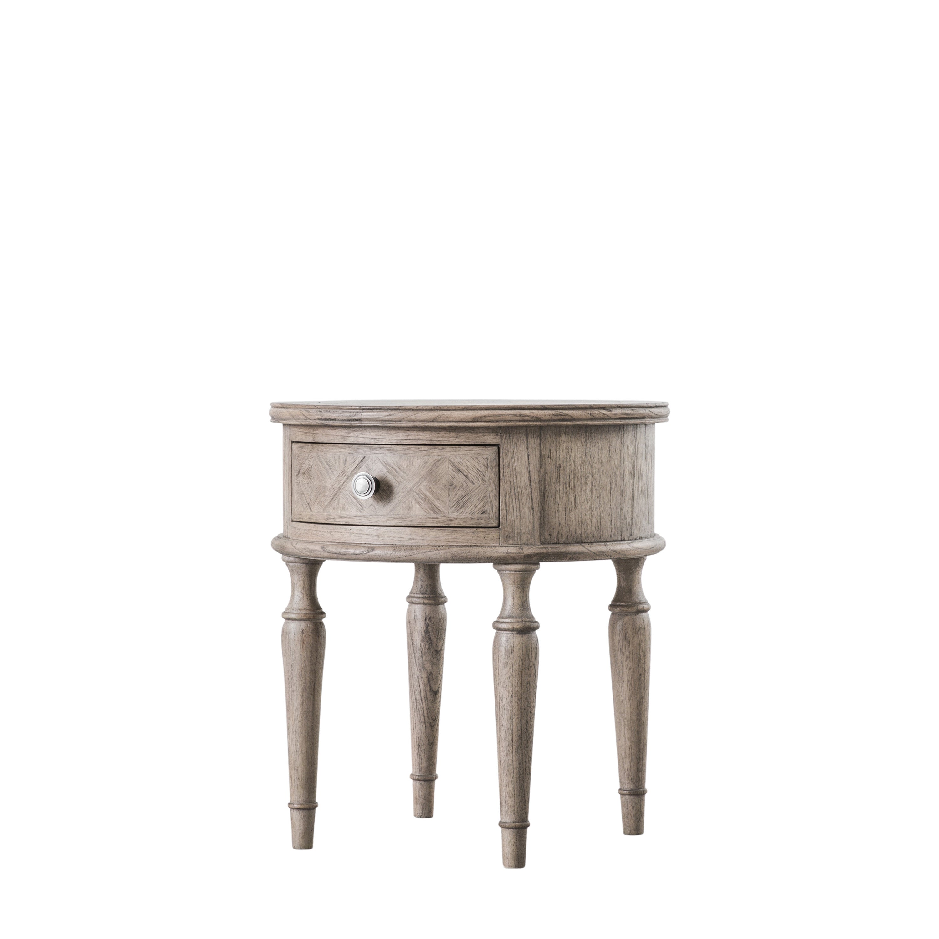 Amos Rustique Round 1 Drawer Side Table