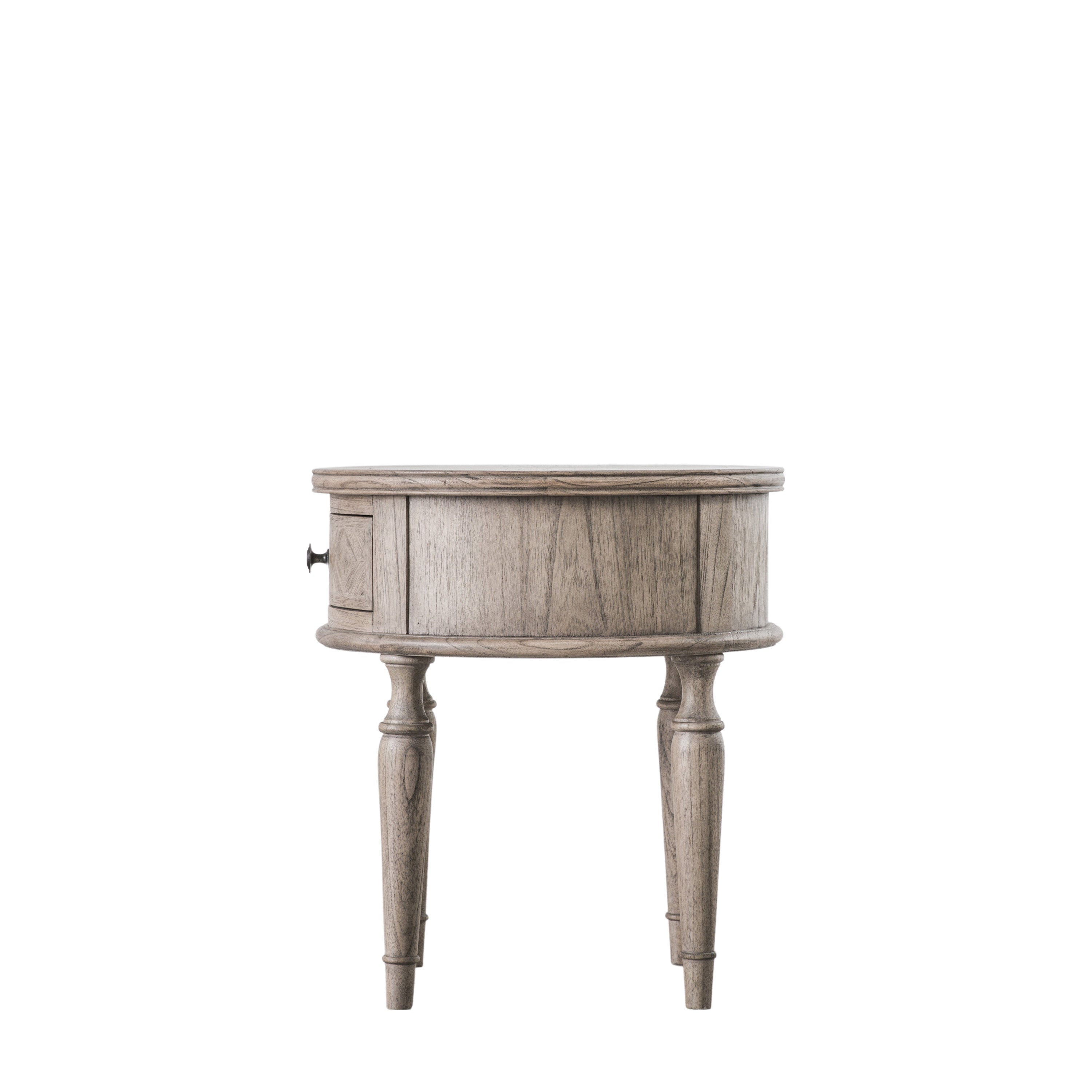 Amos Rustique Round 1 Drawer Side Table