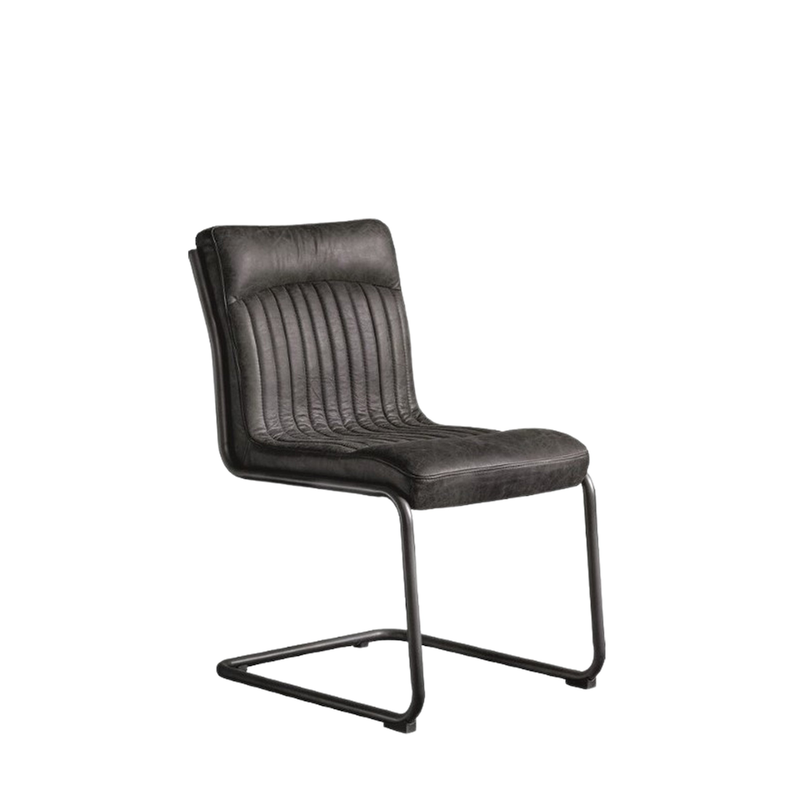 Amos Capri Leather Chair Antique Ebony