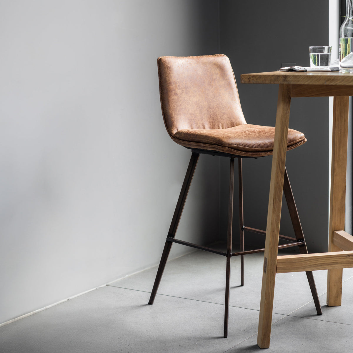 Amos Palmer Brown Stool (2pk)