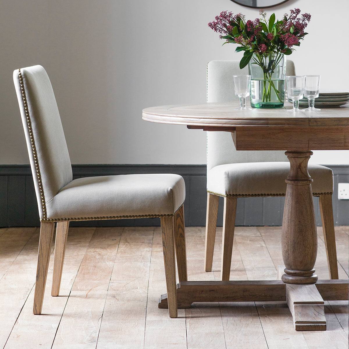 Amos Rex Dining Chair Cement Linen (2pk)