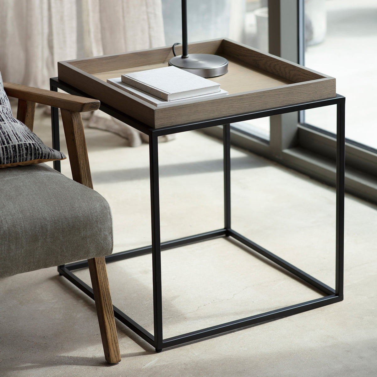 Amos Forden Tray Side Table Grey