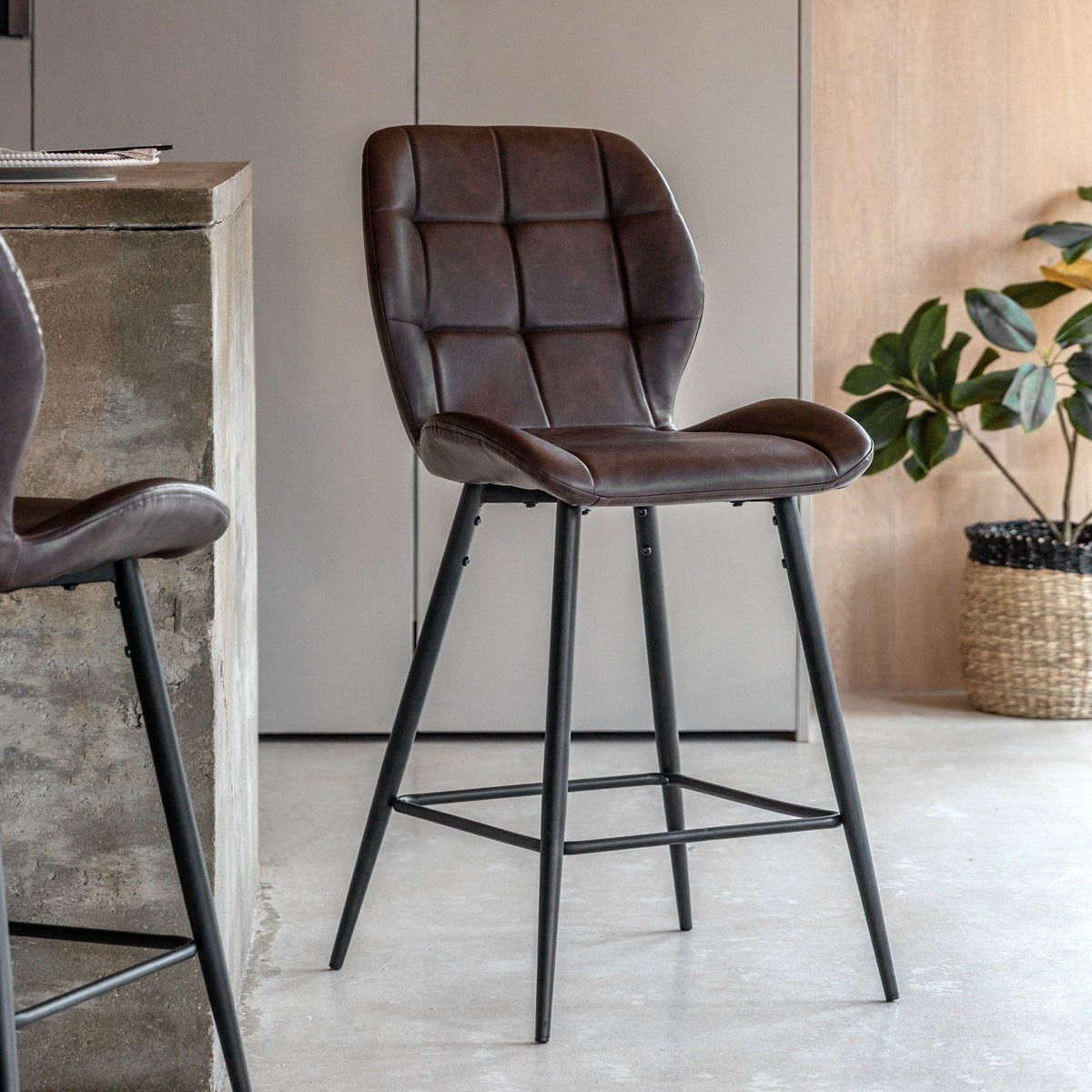 Amos Manford Stool Brown (2pk)