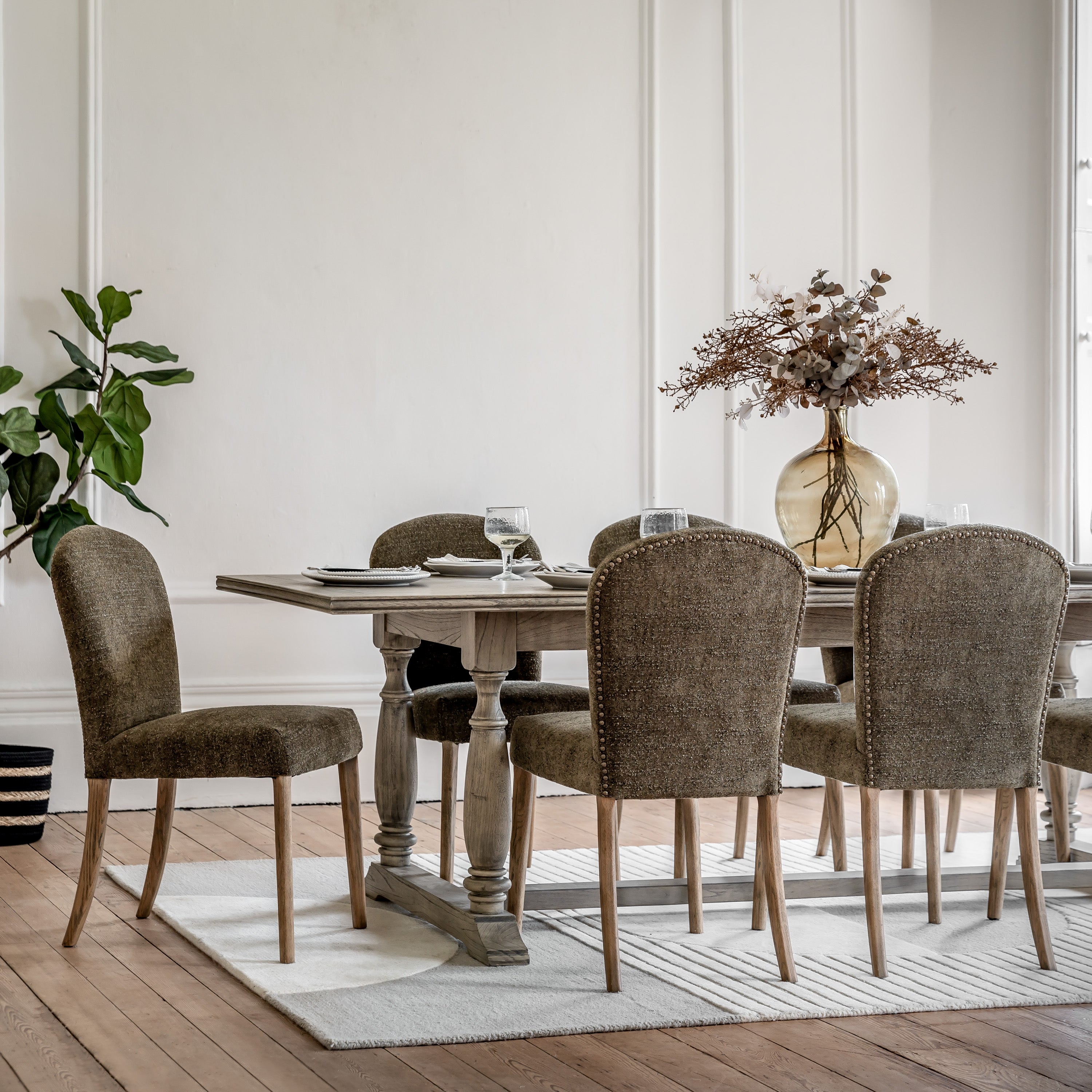 Amos Hinton Dining Chair Moss Green (2pk)