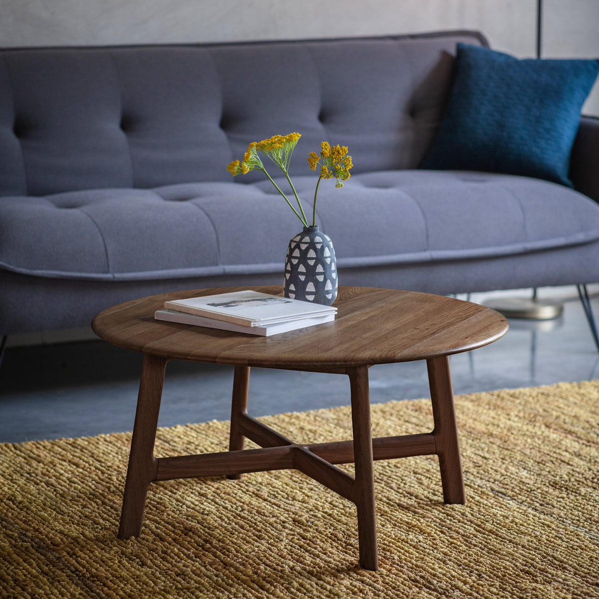 Amos Madrid Round Coffee Table Walnut