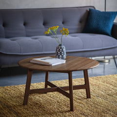 Amos Madrid Round Coffee Table Walnut