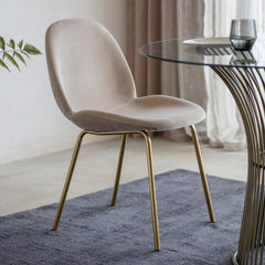 Amos Flanagan Chair Oatmeal Velvet (2pk)