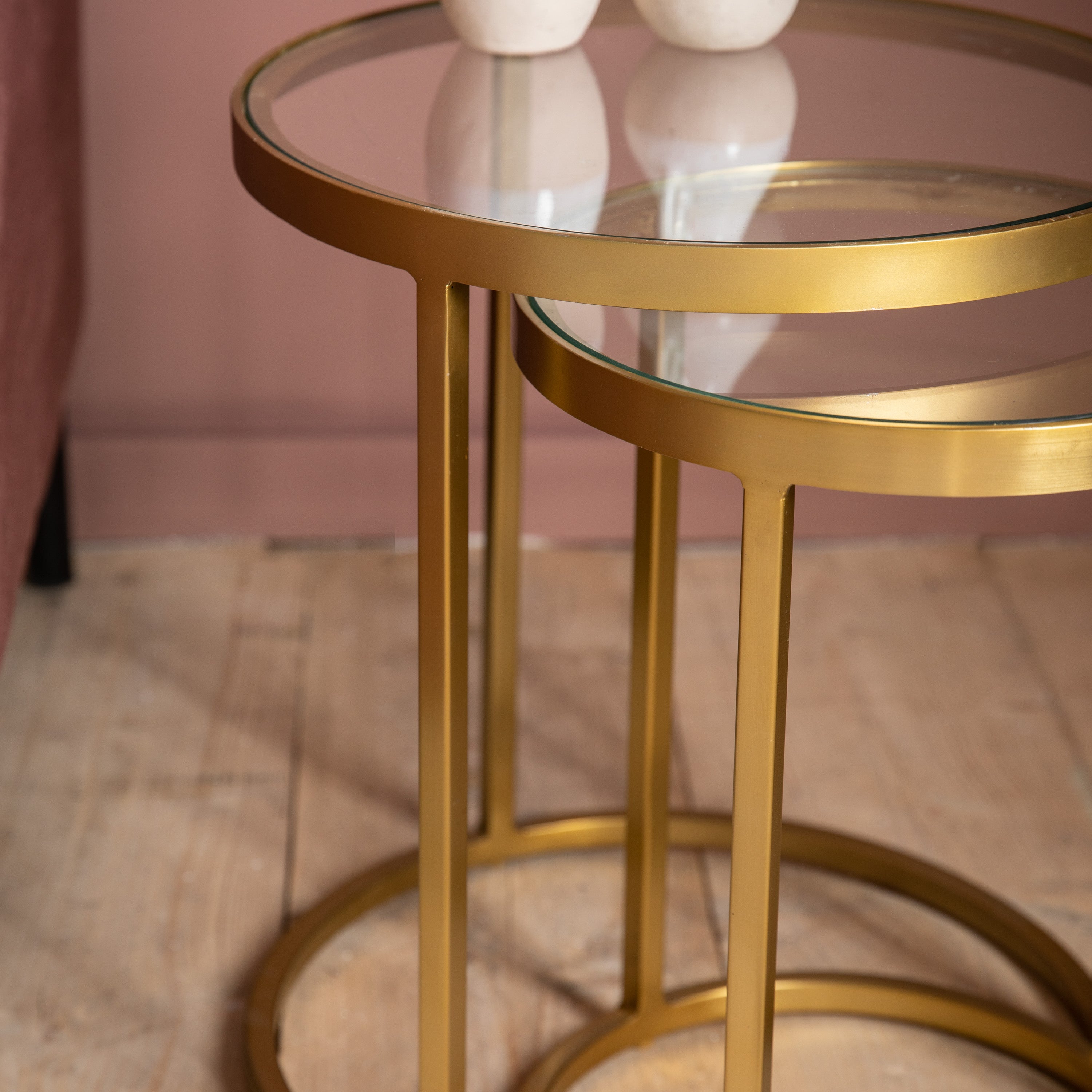 Amos Rowe Nest of Two Tables Gold