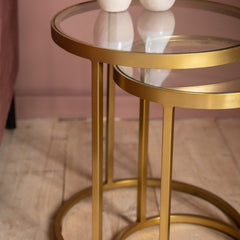 Amos Rowe Nest of Two Tables Gold
