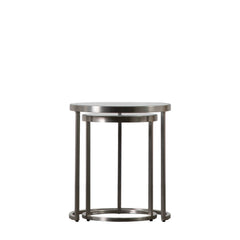 Amos Rowe Nest of Two Tables Silver