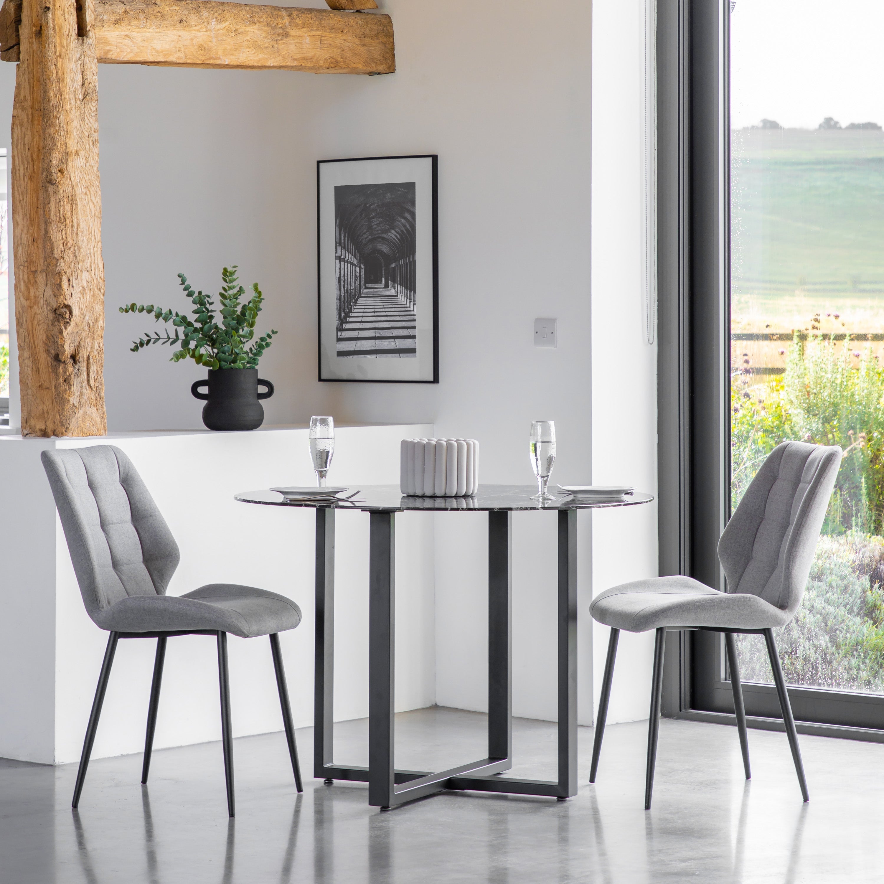 Amos Manford Dining Chair Light Grey (2pk)