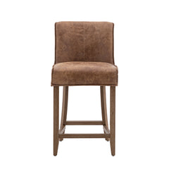 Amos Tarnby Bar Stool Brown Leather (2pk)