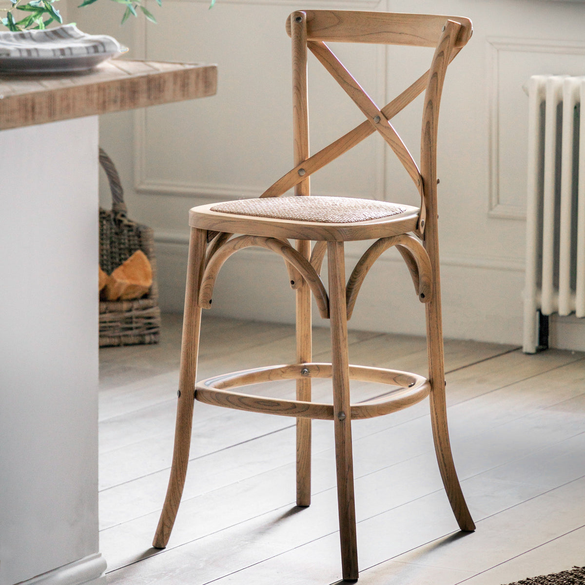 Amos Cafe Stool Natural/Rattan (2pk)