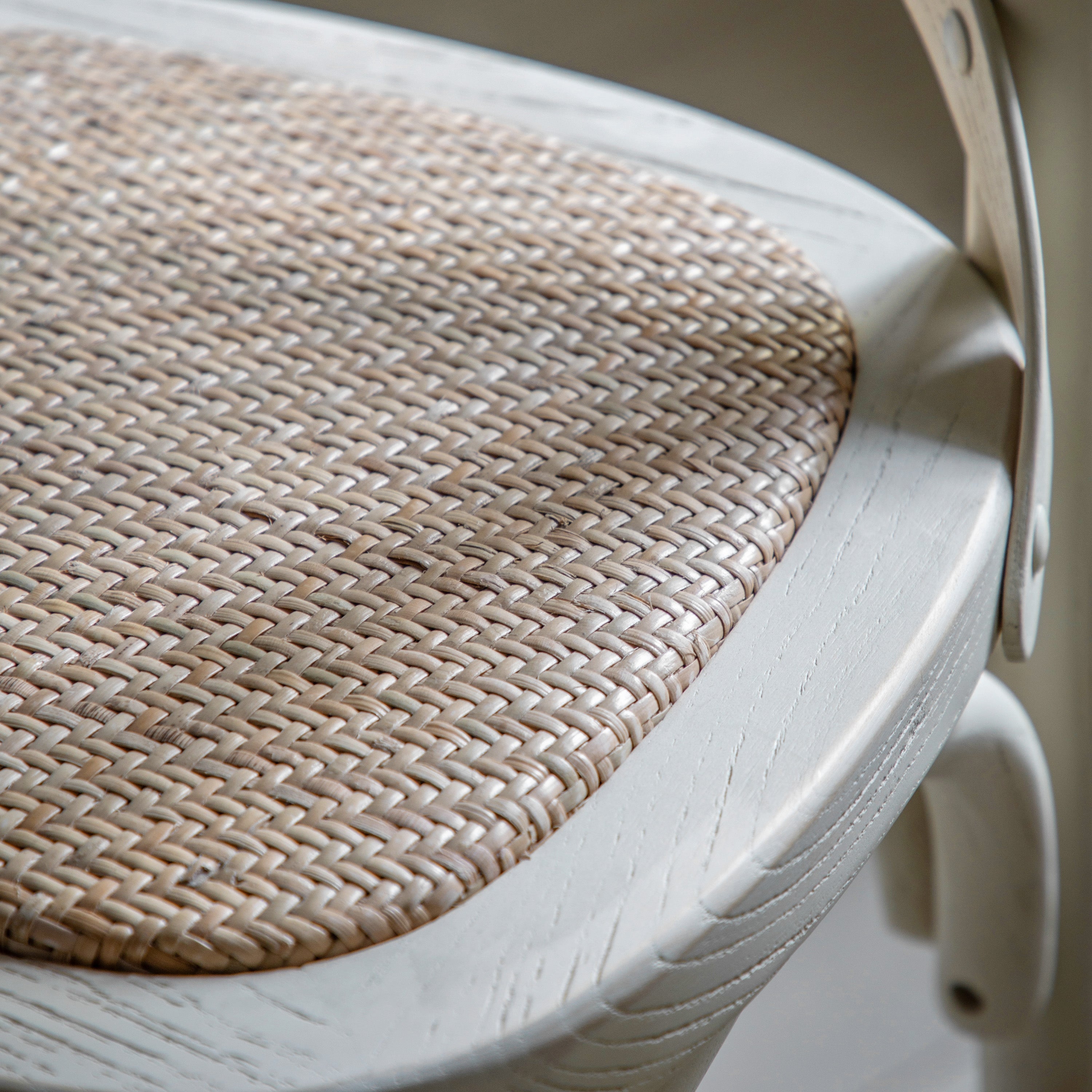 Amos Cafe Stool White/Rattan (2pk)