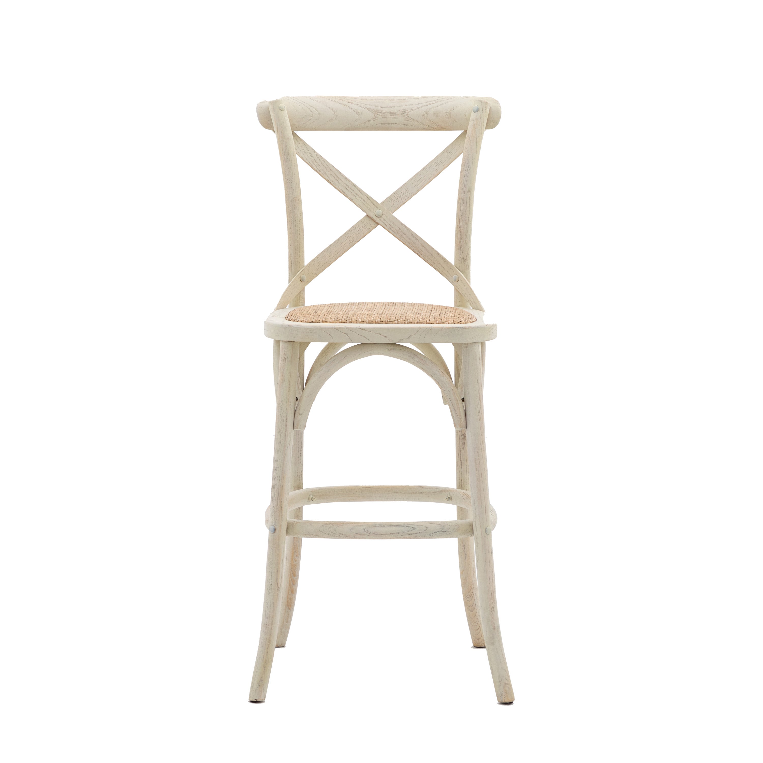 Amos Cafe Stool White/Rattan (2pk)