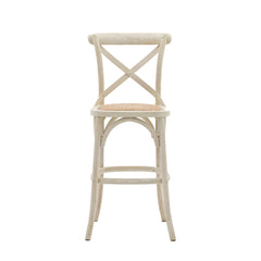 Amos Cafe Stool White/Rattan (2pk)