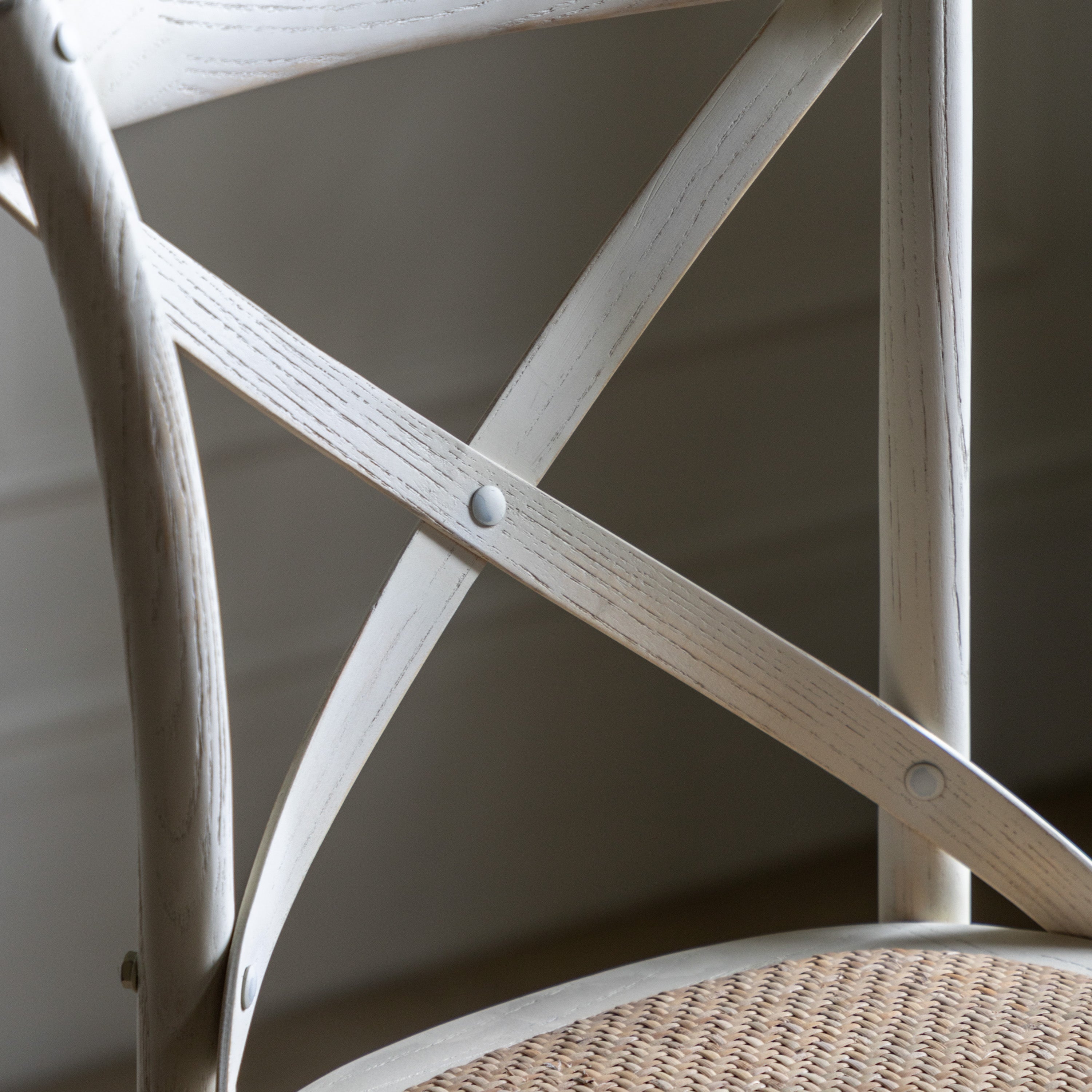 Amos Cafe Stool White/Rattan (2pk)