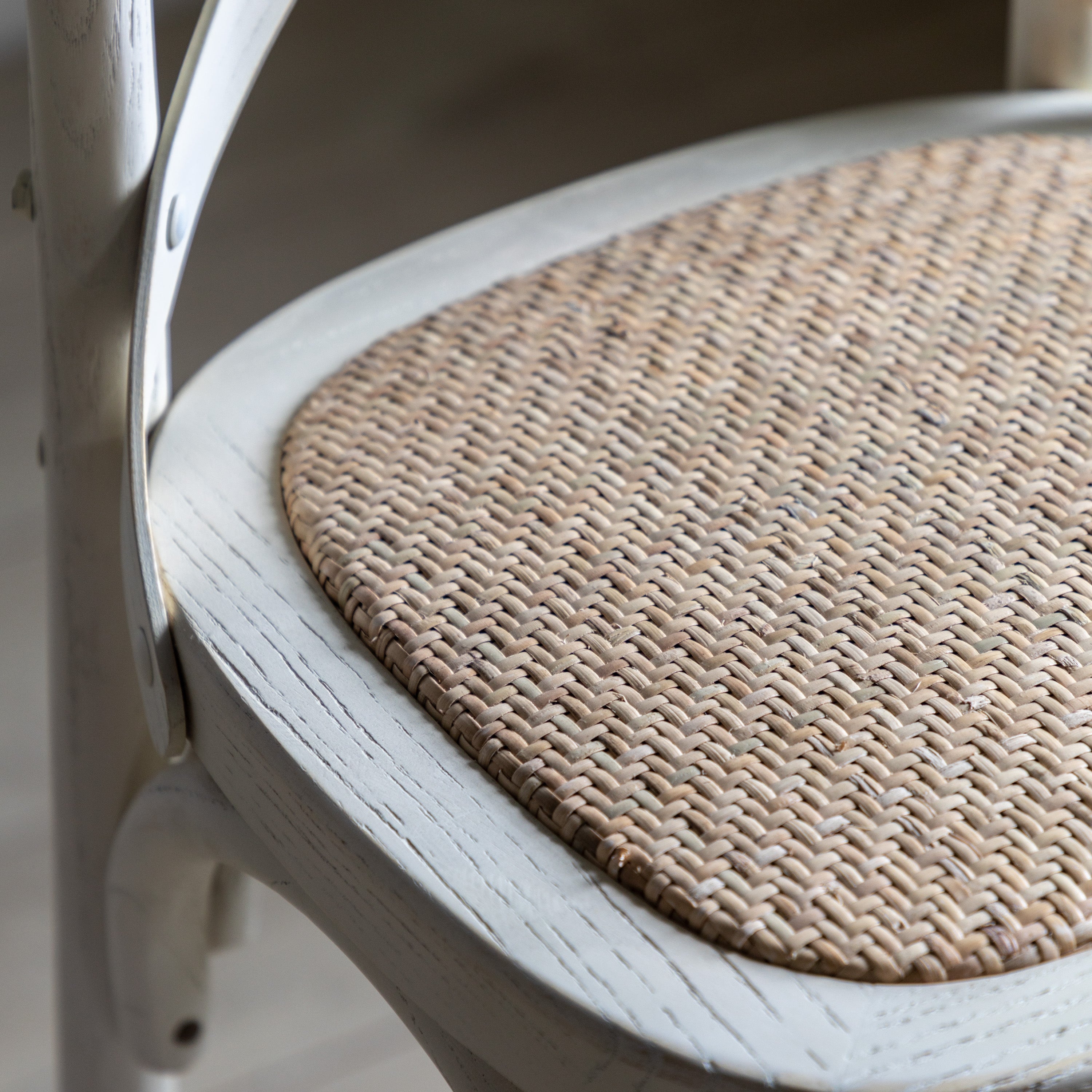 Amos Cafe Stool White/Rattan (2pk)