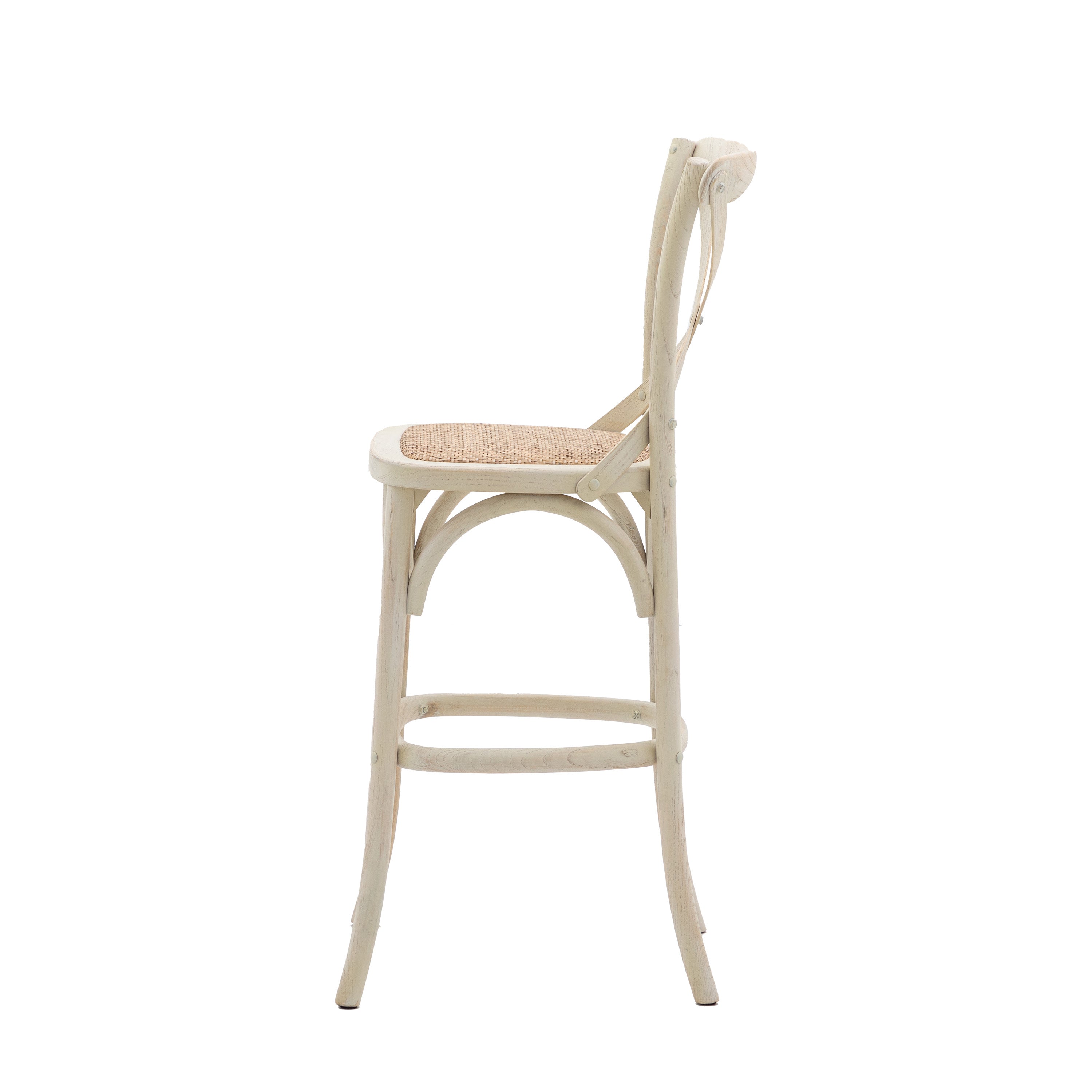 Amos Cafe Stool White/Rattan (2pk)