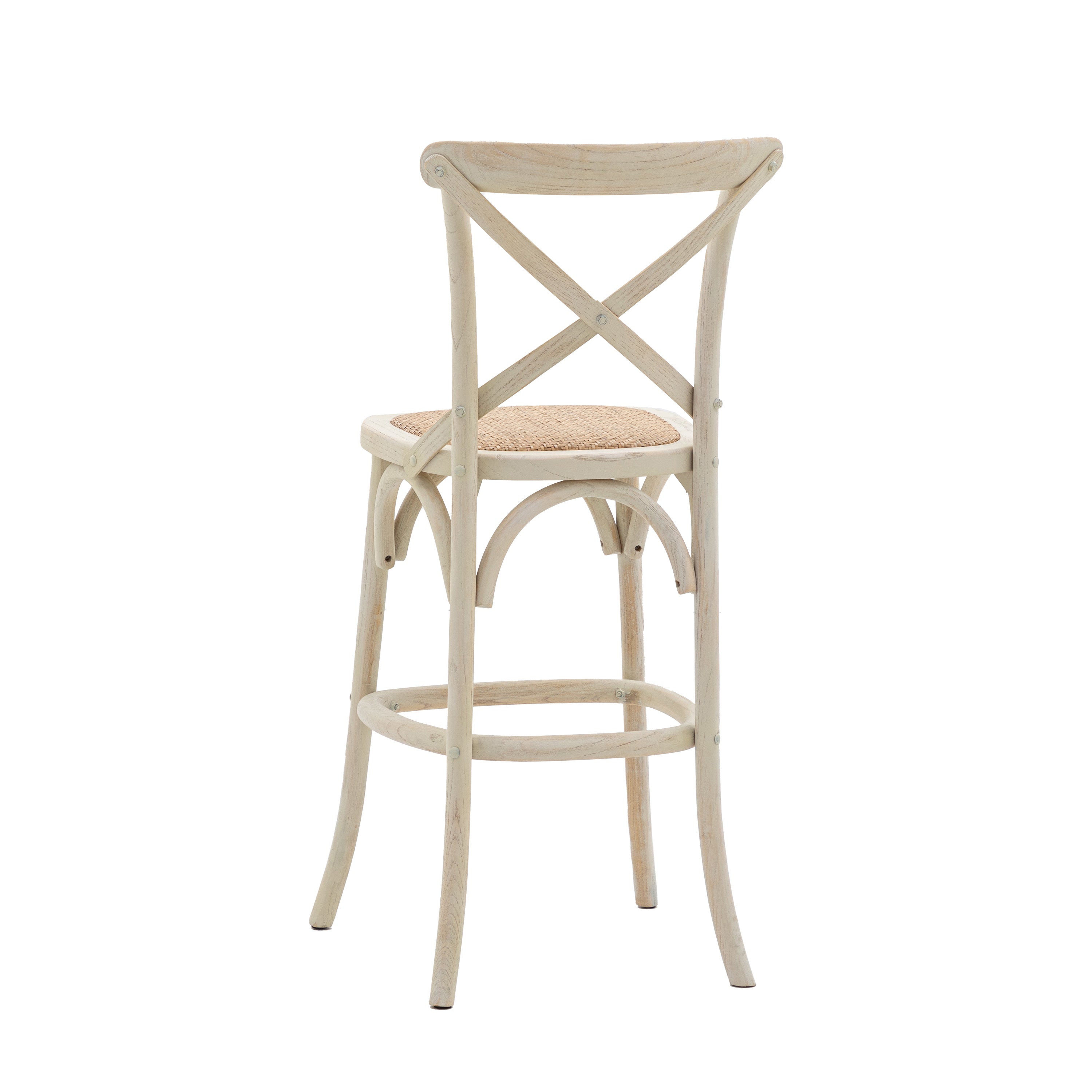 Amos Cafe Stool White/Rattan (2pk)