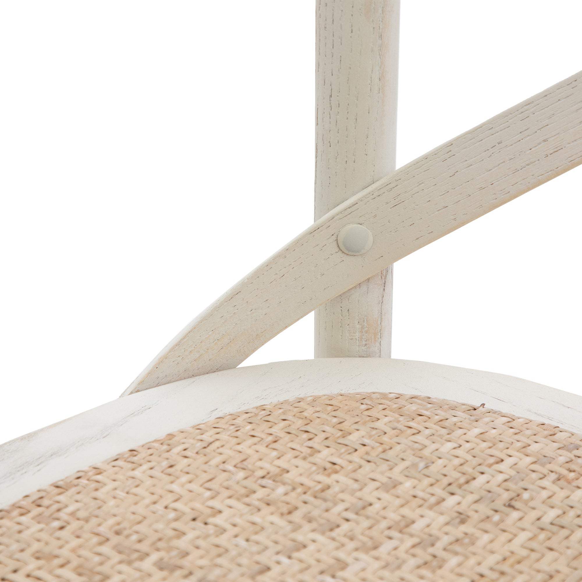 Amos Cafe Stool White/Rattan (2pk)