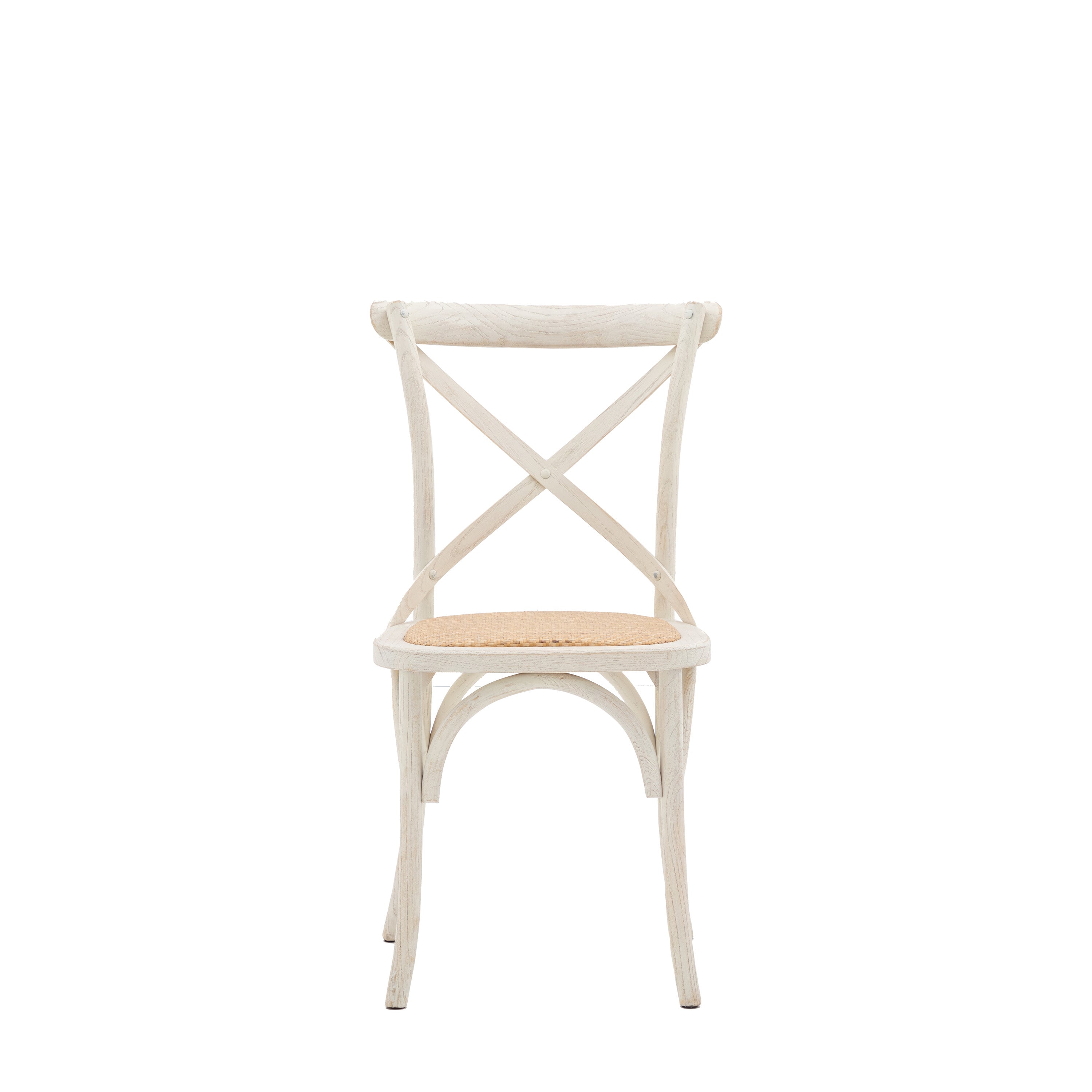 Amos Cafe Chair White/Rattan (2pk)