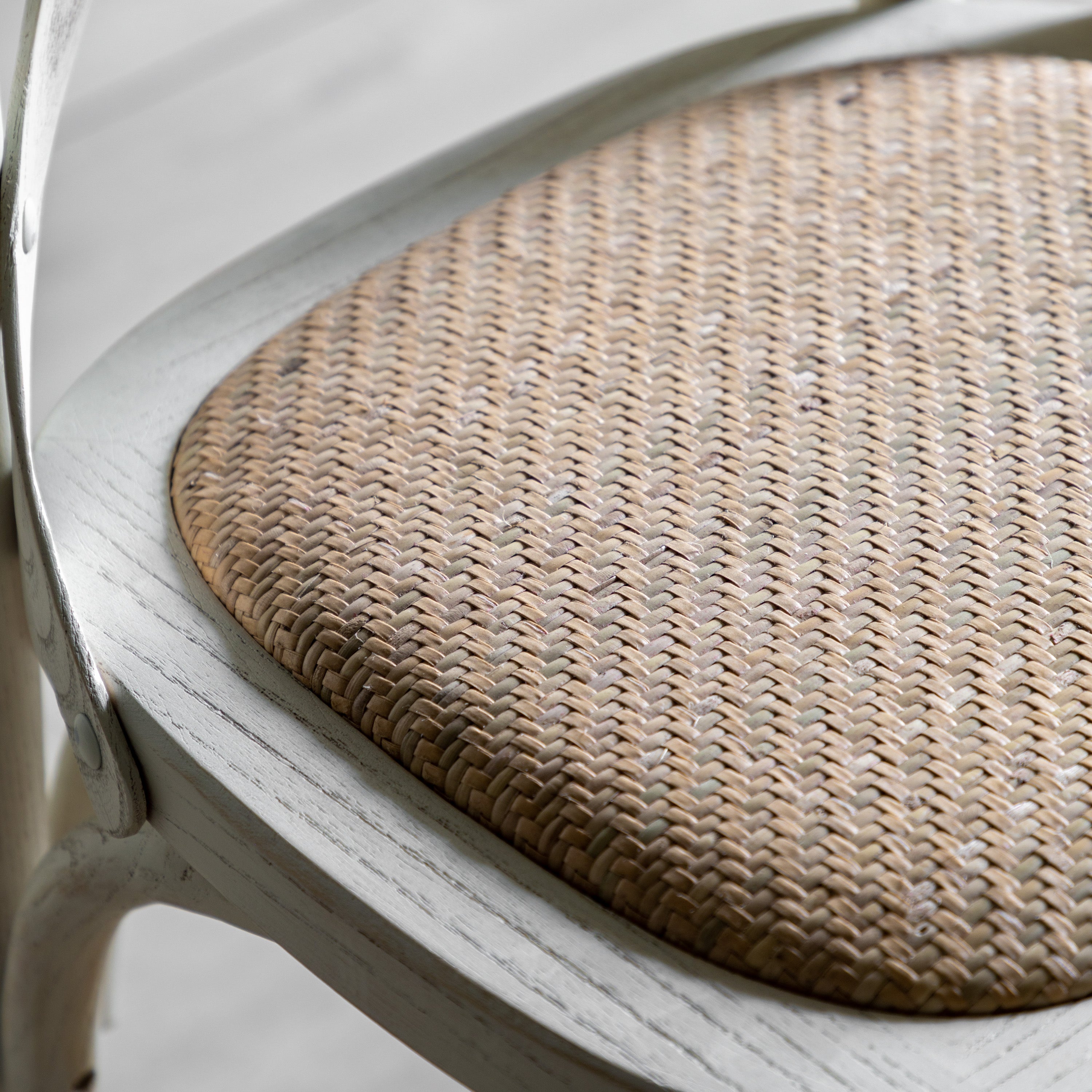 Amos Cafe Chair White/Rattan (2pk)