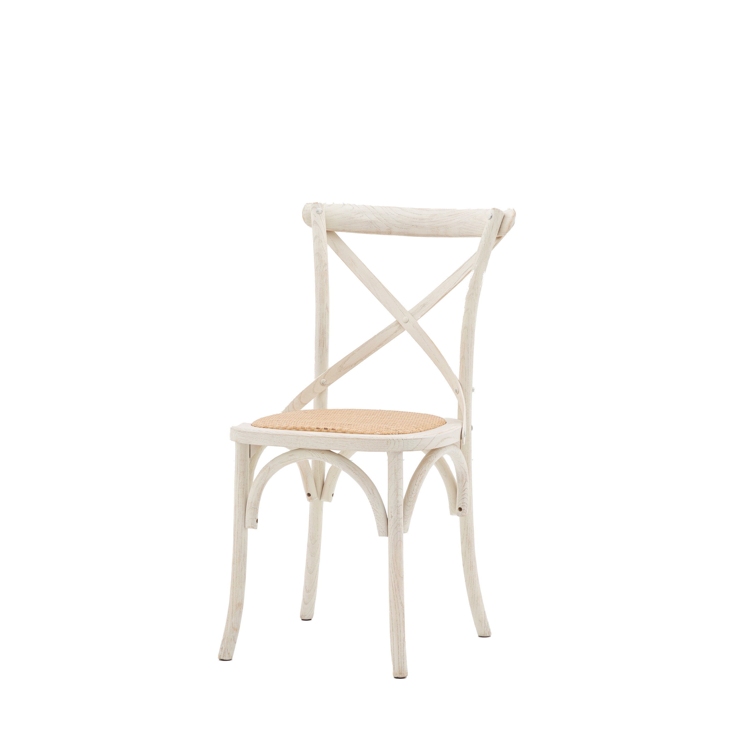 Amos Cafe Chair White/Rattan (2pk)