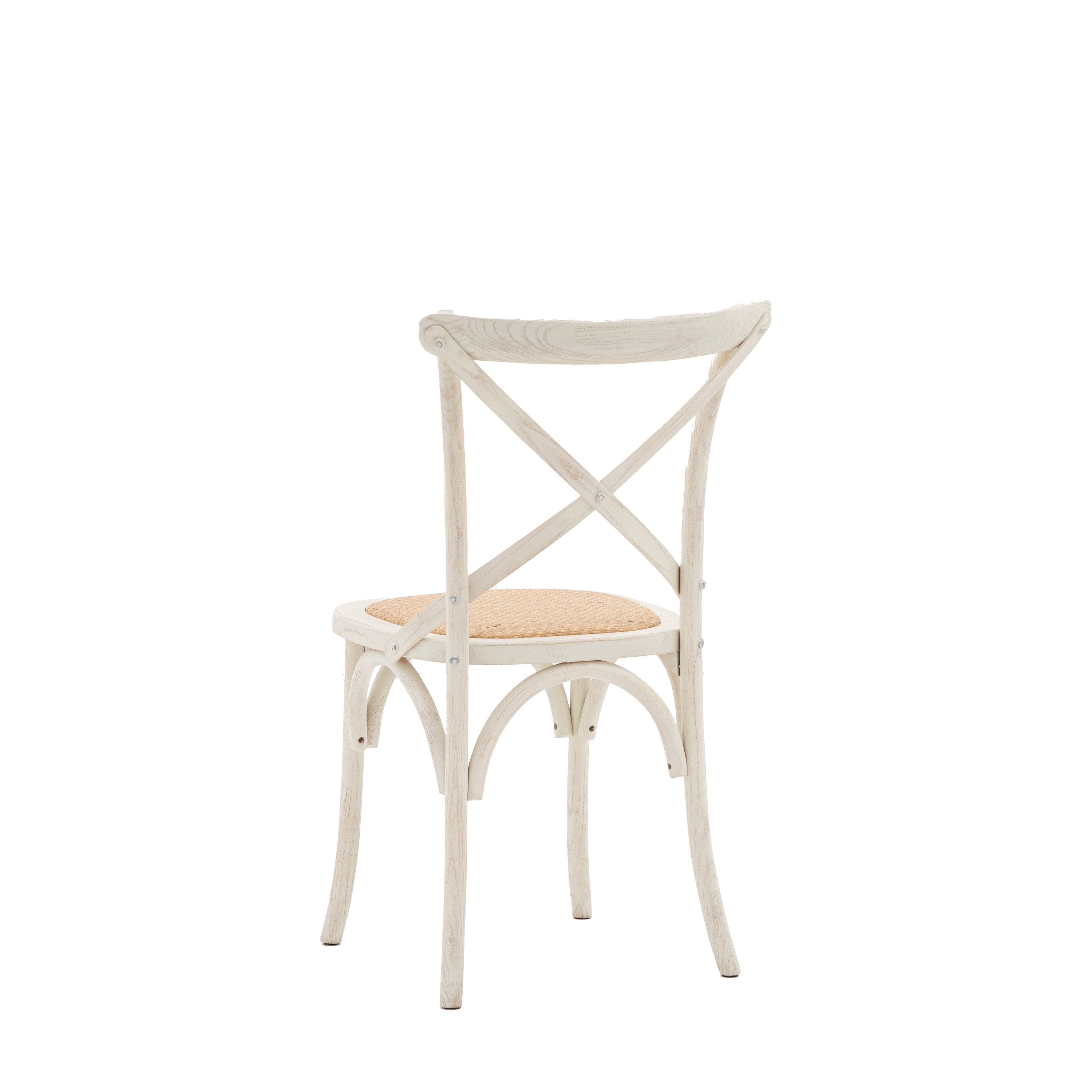 Amos Cafe Chair White/Rattan (2pk)