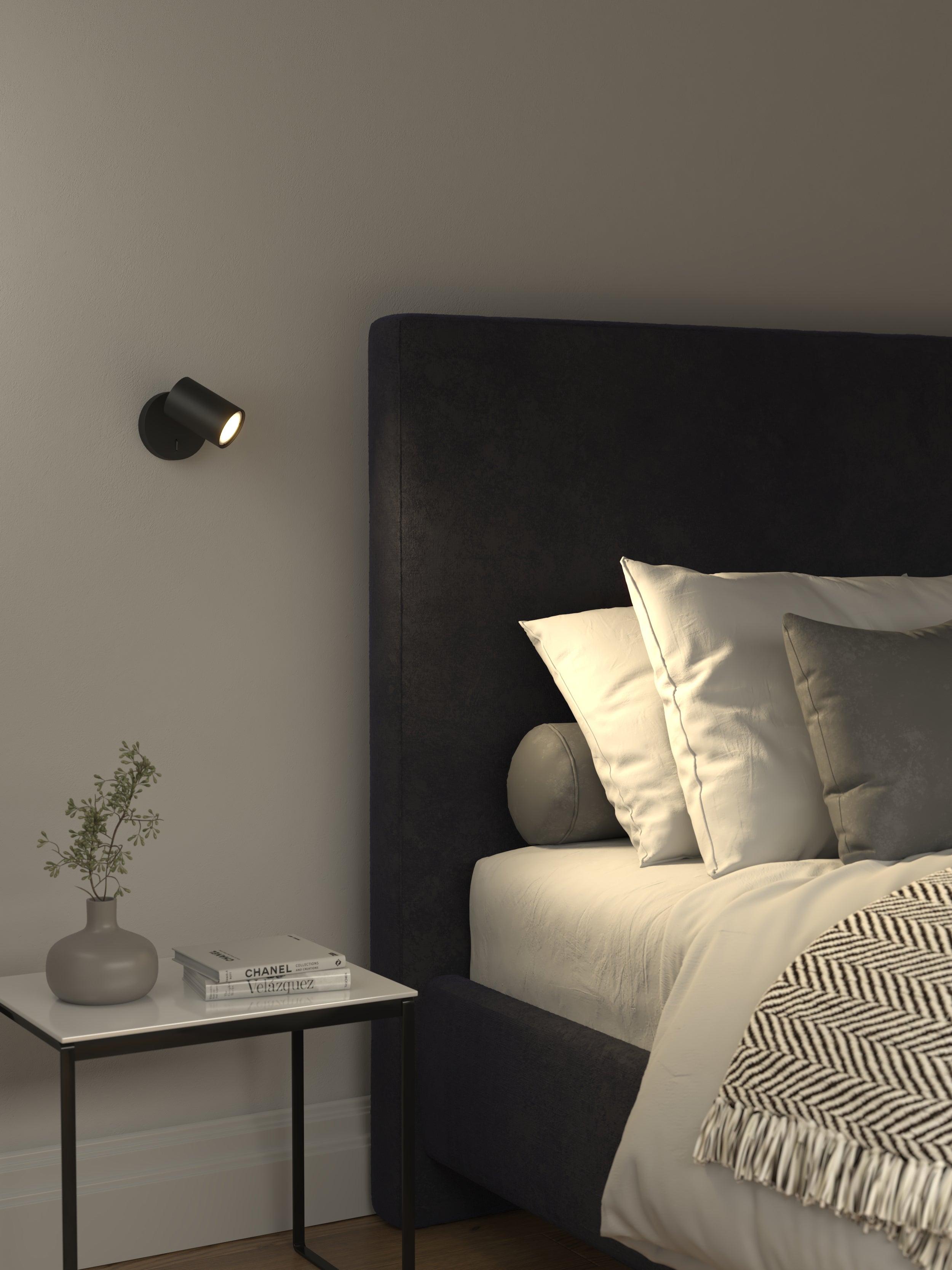 Astro Ascoli Single Switched Matt Black Interior Reading Light
