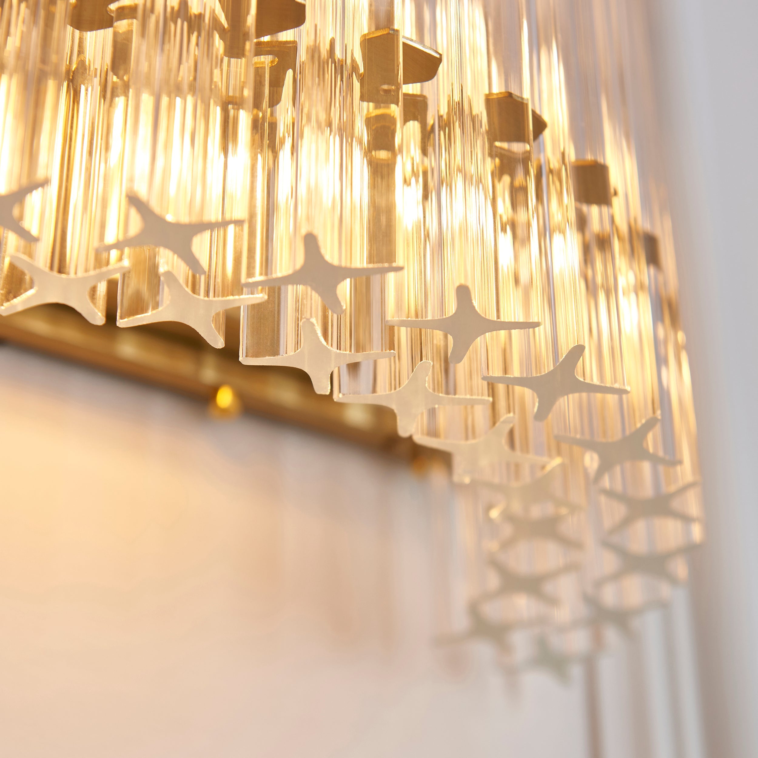 Amos Occitaine Brushed Aged Brass & Clear Glass Wall Light