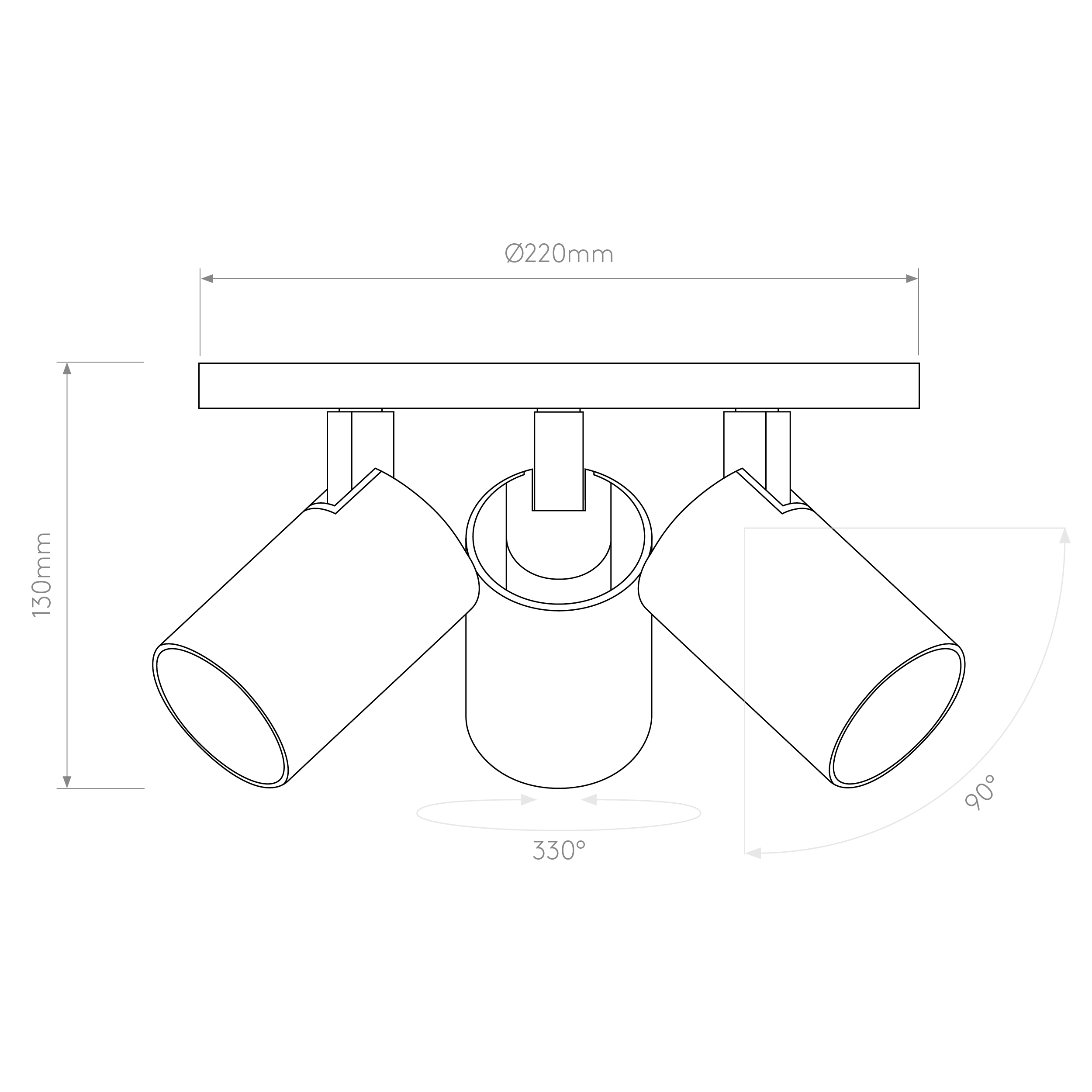 Astro Ascoli Triple Round Bronze Interior Spotlight