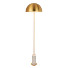 Amos Ronde Brushed Brass & Marble Floor Lamp