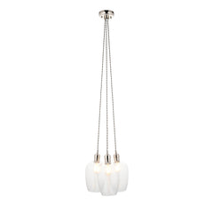 Amos Lucid Bright Nickel & Clear Glass 3 Light Cluster