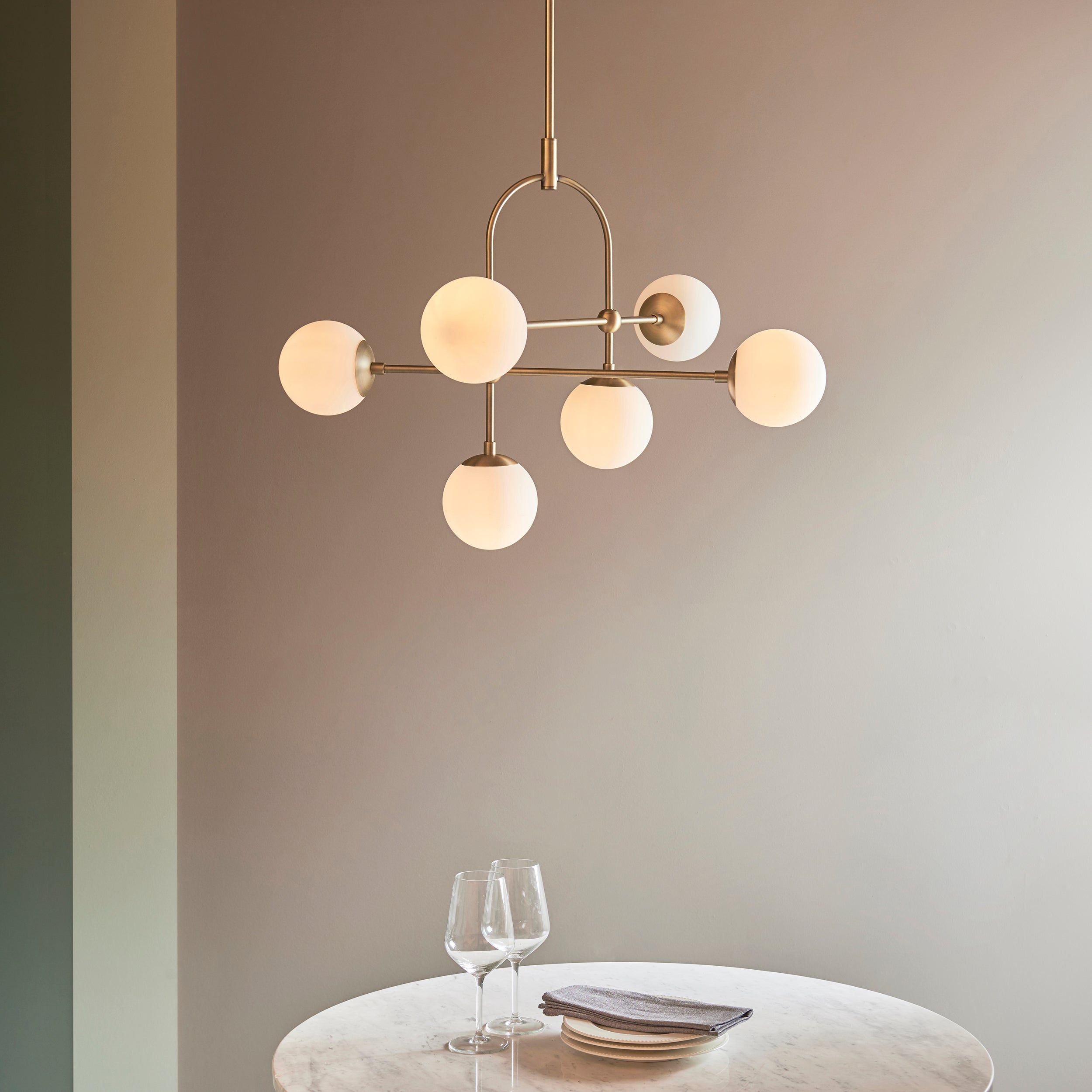 Amos Penthouse Pendant Chandelier Antique Brass