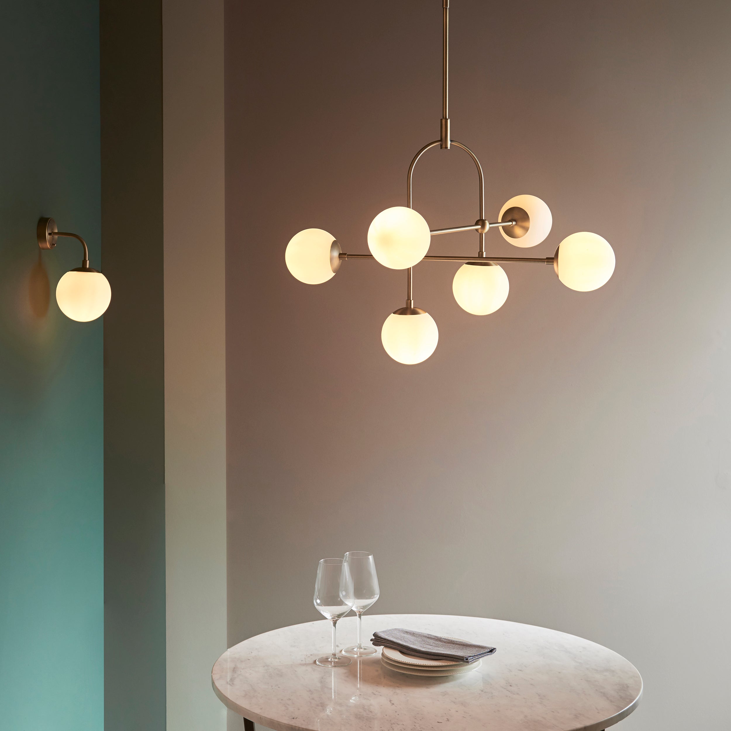 Amos Penthouse Pendant Chandelier Antique Brass