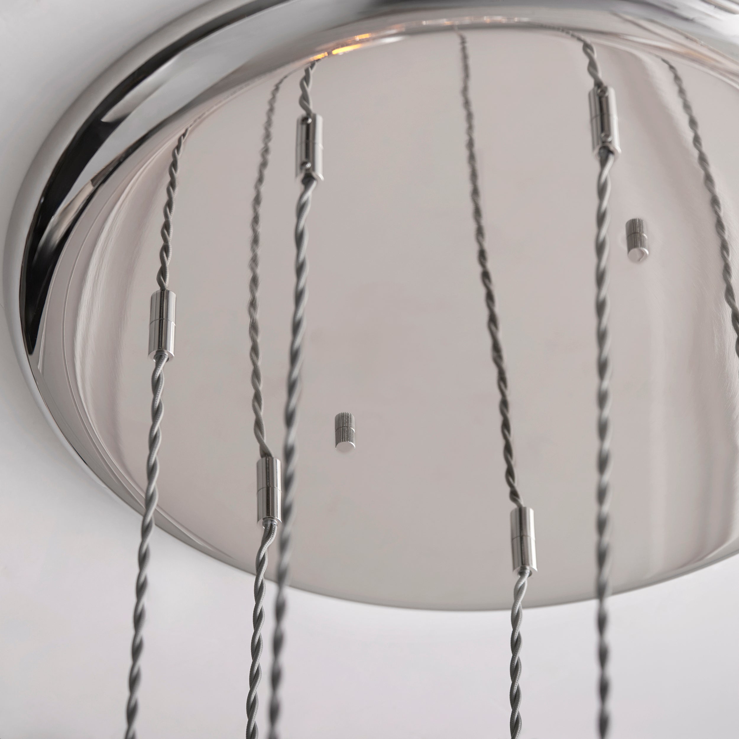Amos Lucid Bright Nickel & Clear Glass 7 Light Cascade