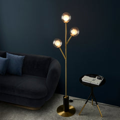 Amos Brixton Floor Lamp Satin Brass