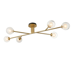 Amos Brixton Flush Ceiling Light Satin Brass