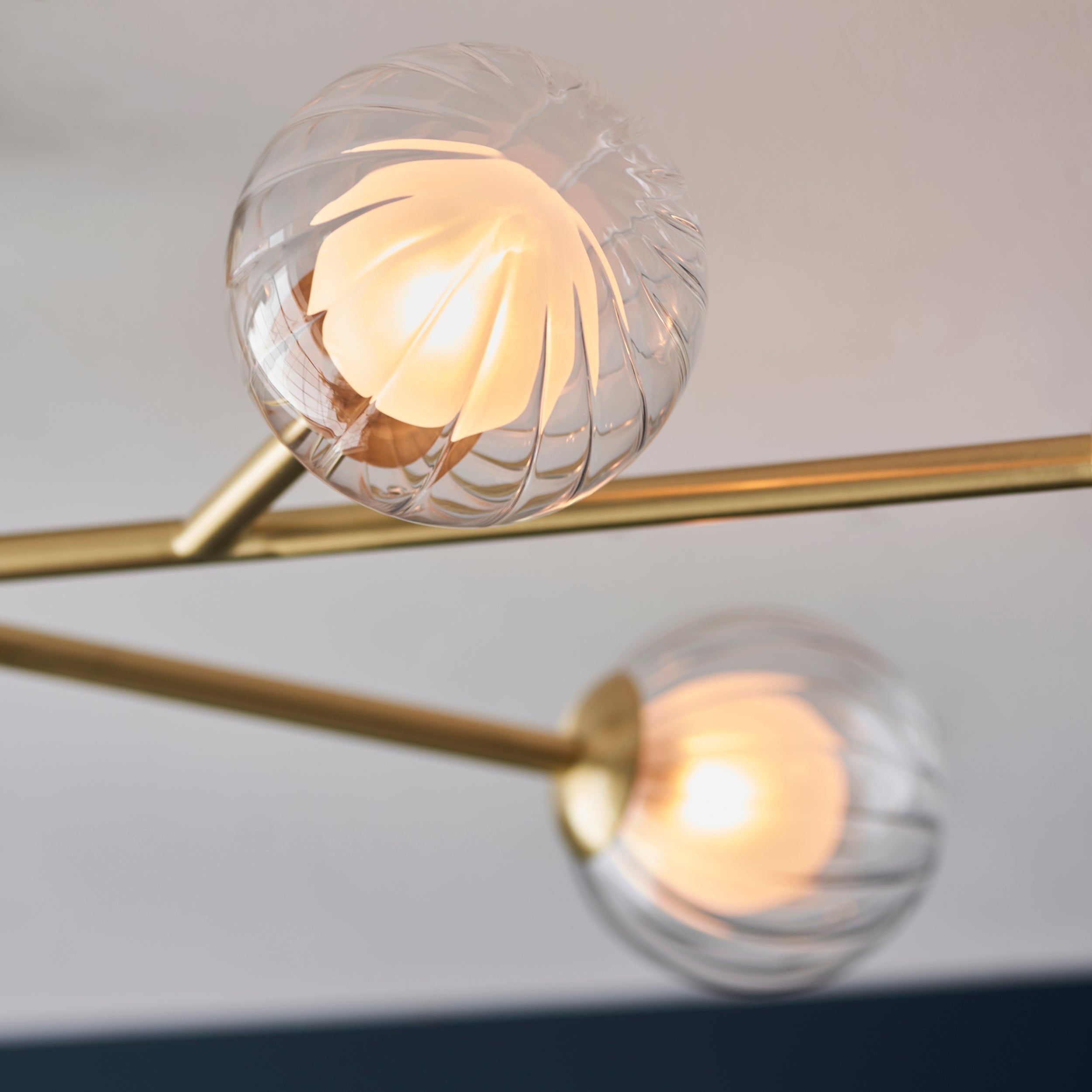 Amos Brixton Flush Ceiling Light Satin Brass