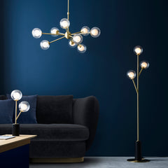 Amos Brixton Pendant Chandelier Light Satin Brass