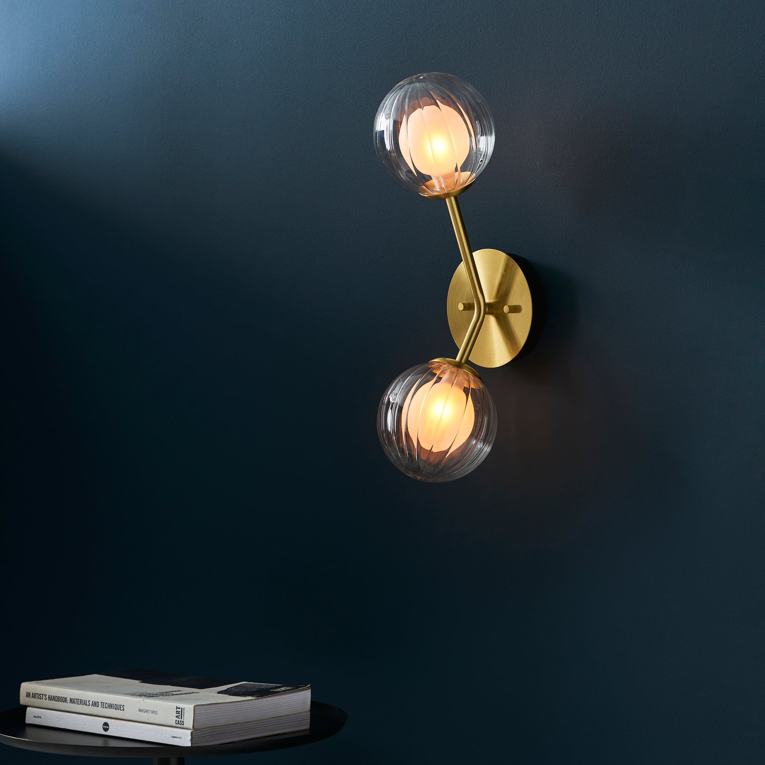 Amos Brixton Wall Light Satin Brass