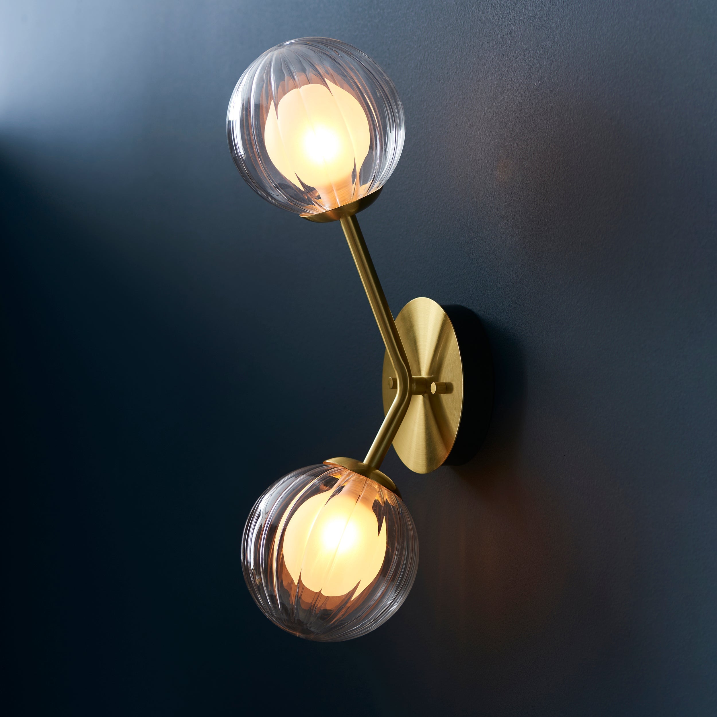 Amos Brixton Wall Light Satin Brass