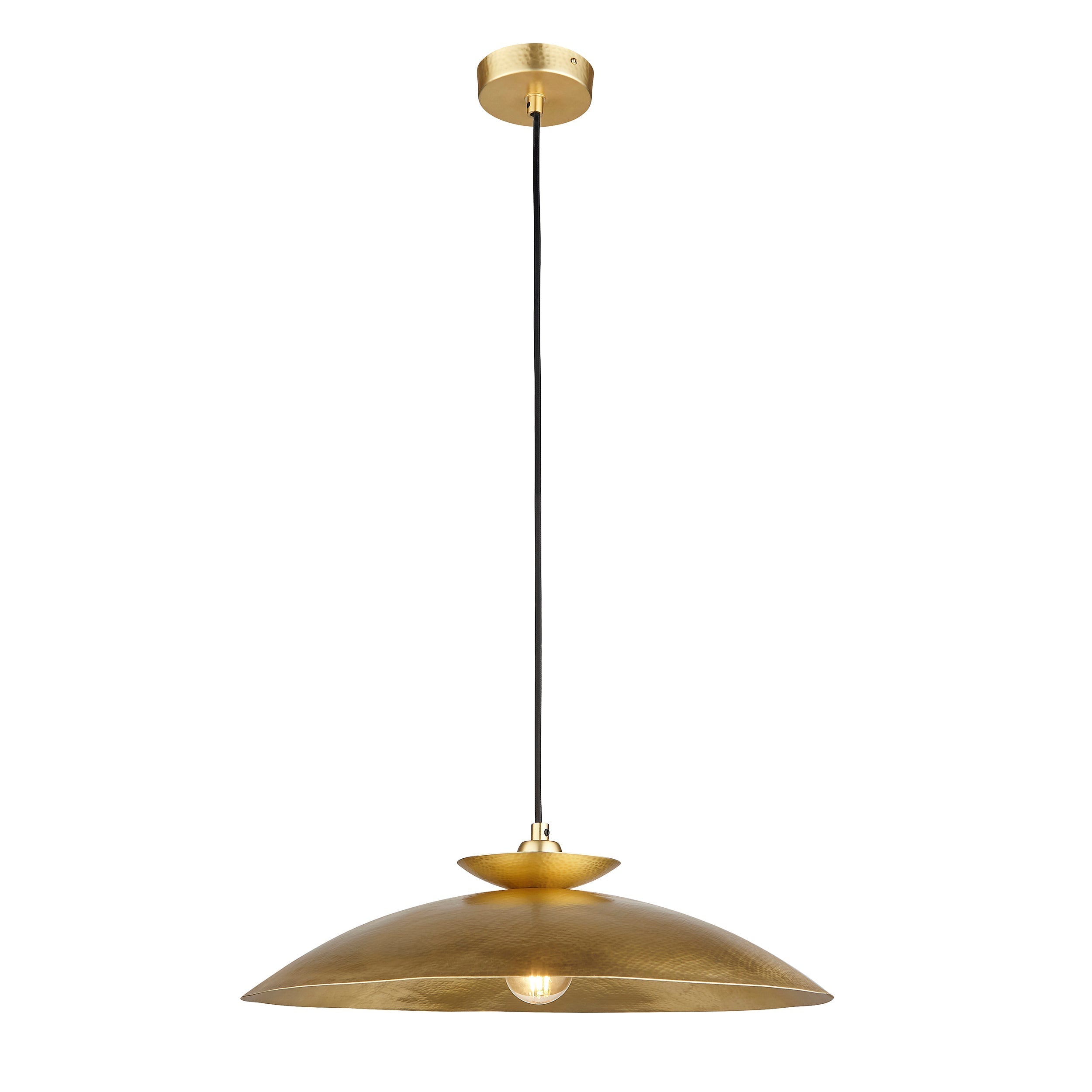 Amos Cattelan Disc Pendant Hammered Brass