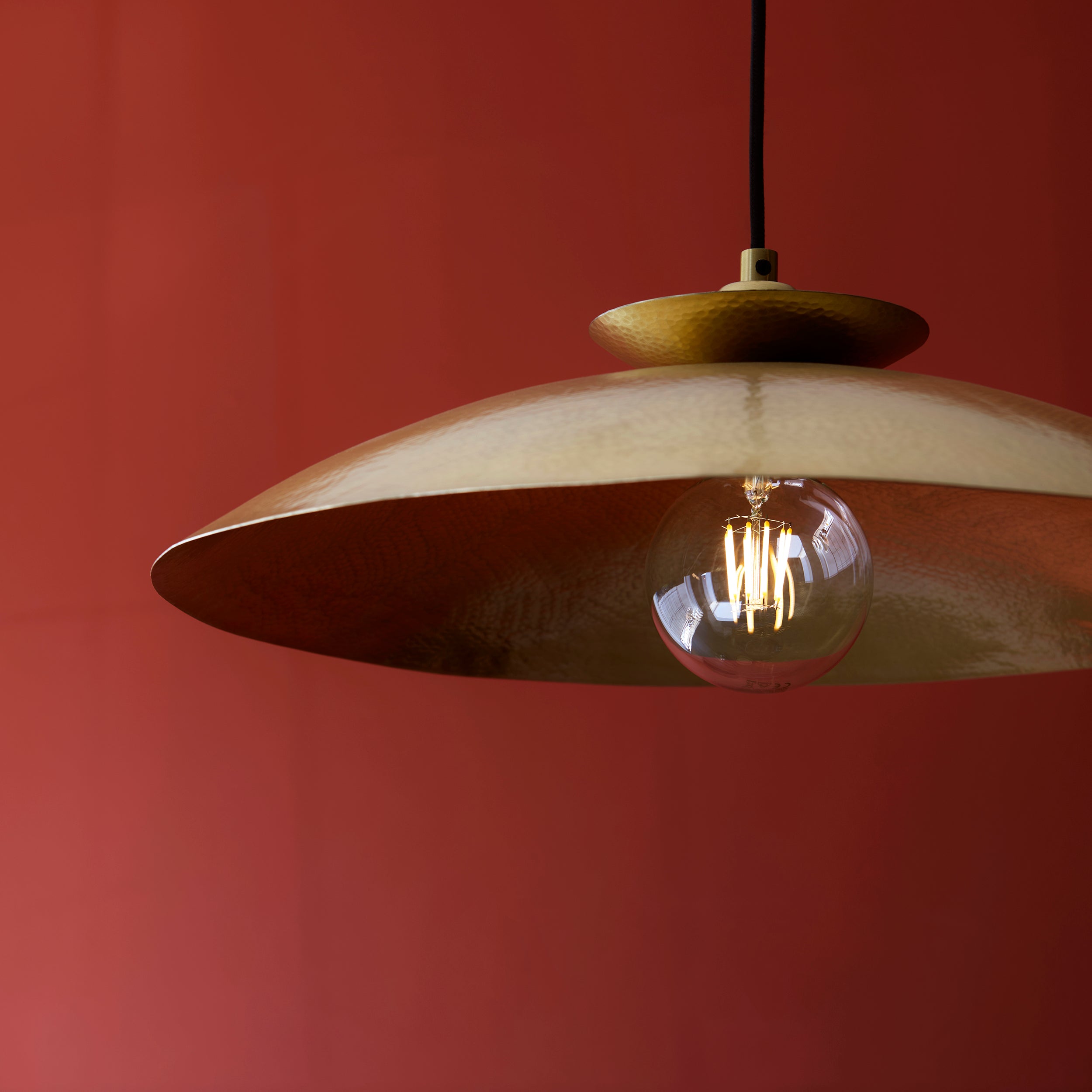 Amos Cattelan Disc Pendant Hammered Brass