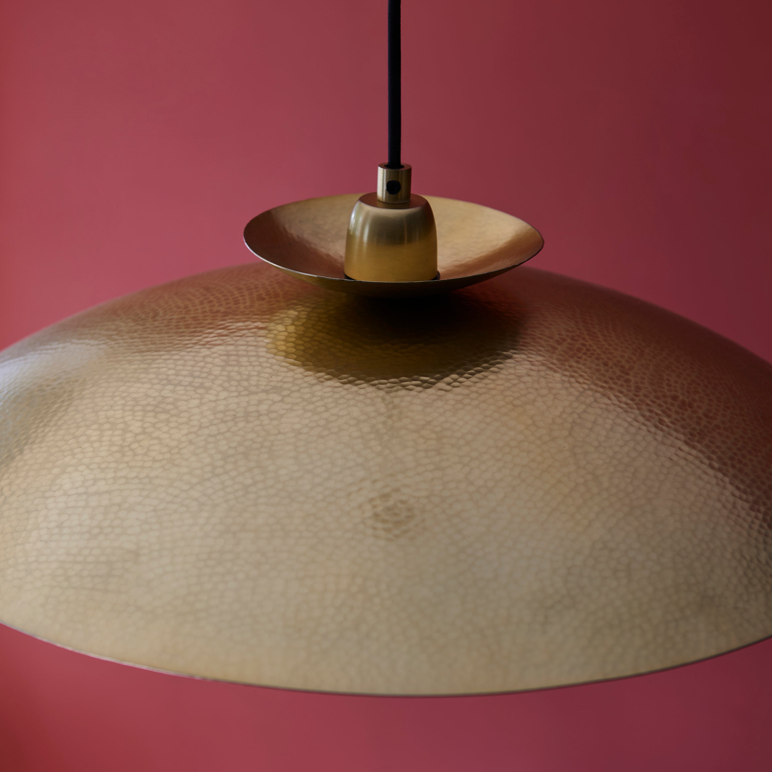 Amos Cattelan Disc Pendant Hammered Brass