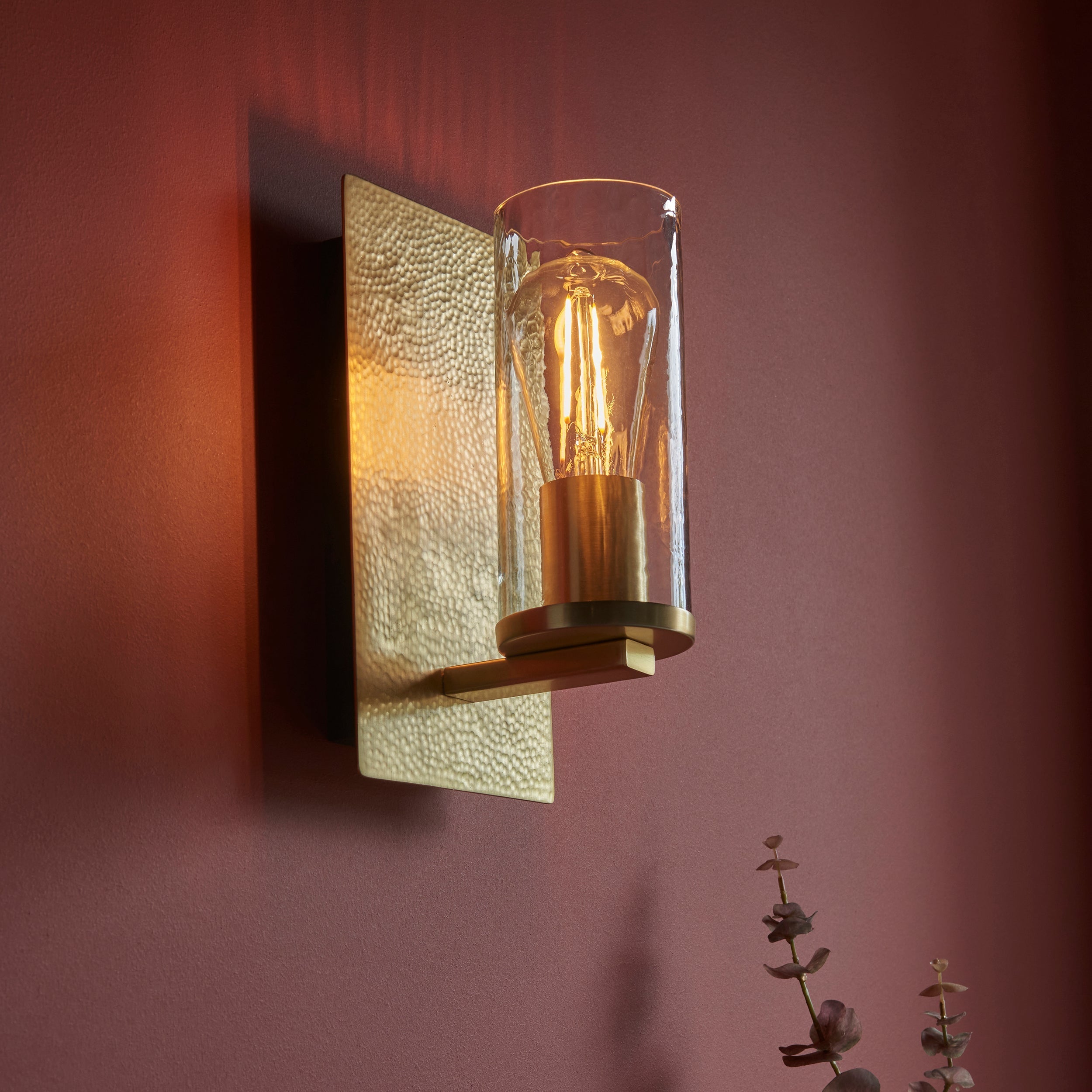 Amos Cattelan Wall Light Hammered Brass